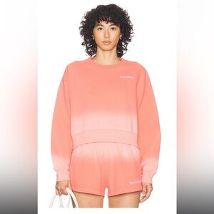 Sporty & Rich Serif Logo Cropped Crewneck - Dip Dye